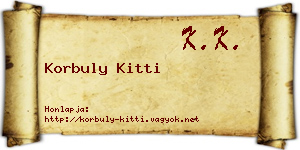 Korbuly Kitti névjegykártya